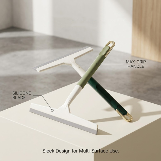 Dulorentacosh Multi-Purpose Window Squeegee - Silicone Blade for Glass, Mirror & Shower Door Cleaning - Ergonomic Non-Slip Handle, Streak-Free Cleaning Tool for Bathroom & Kitchen